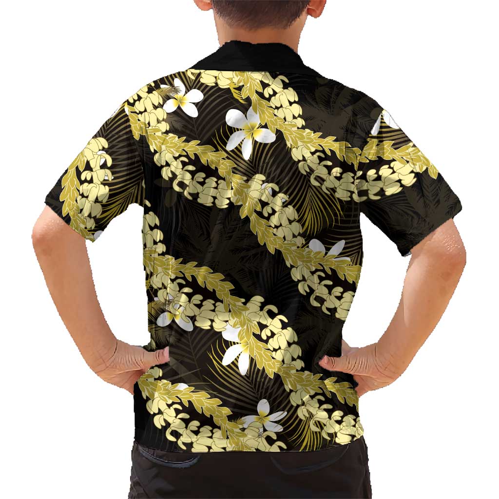 Puakenikeni Maile Lei Hawaiian Shirt Frangipani Yellow Tropical Leaves LT01 - Polynesian Pride