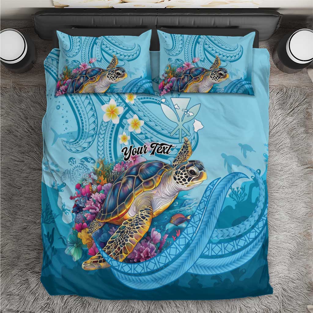 Personalized Hawaii Sea Turtle Bedding Set Hawaii Map Ocean Vibes LT01 Blue - Polynesian Pride