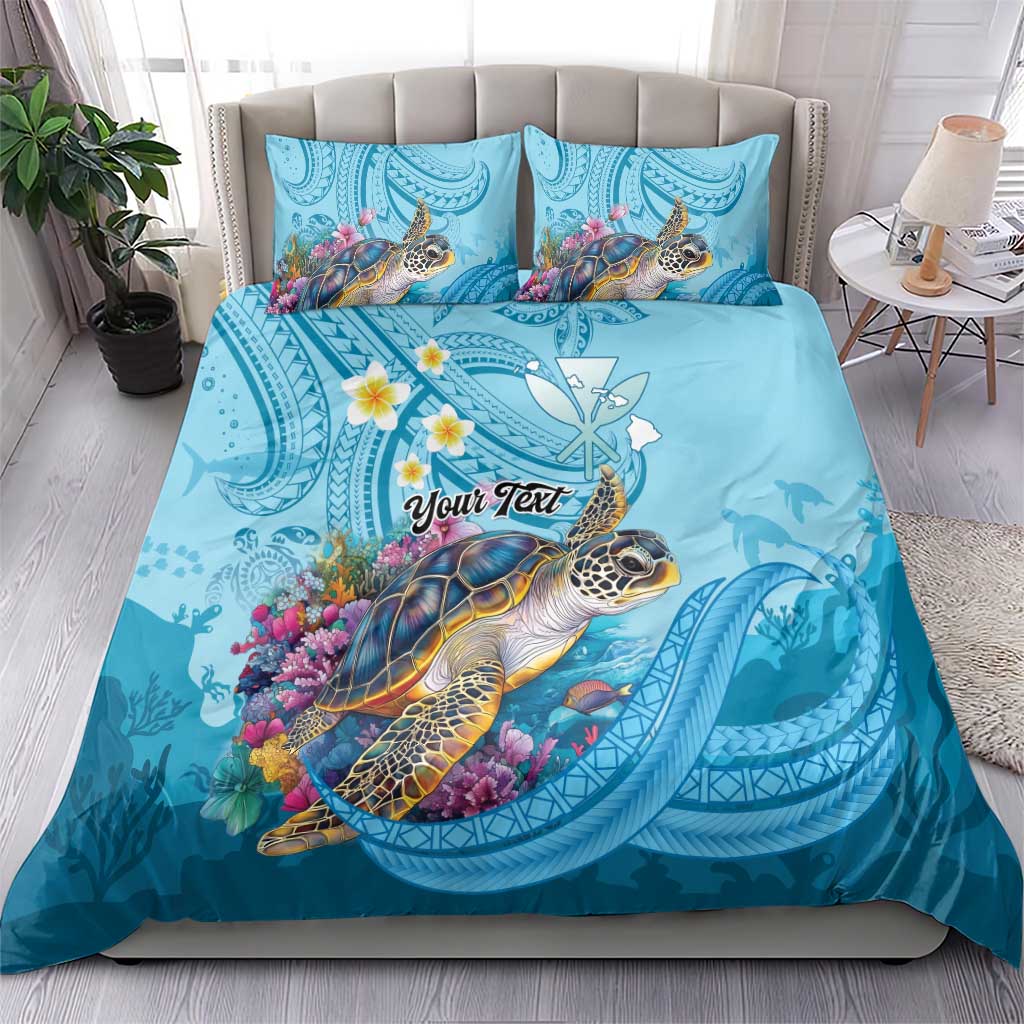 Personalized Hawaii Sea Turtle Bedding Set Hawaii Map Ocean Vibes LT01 - Polynesian Pride