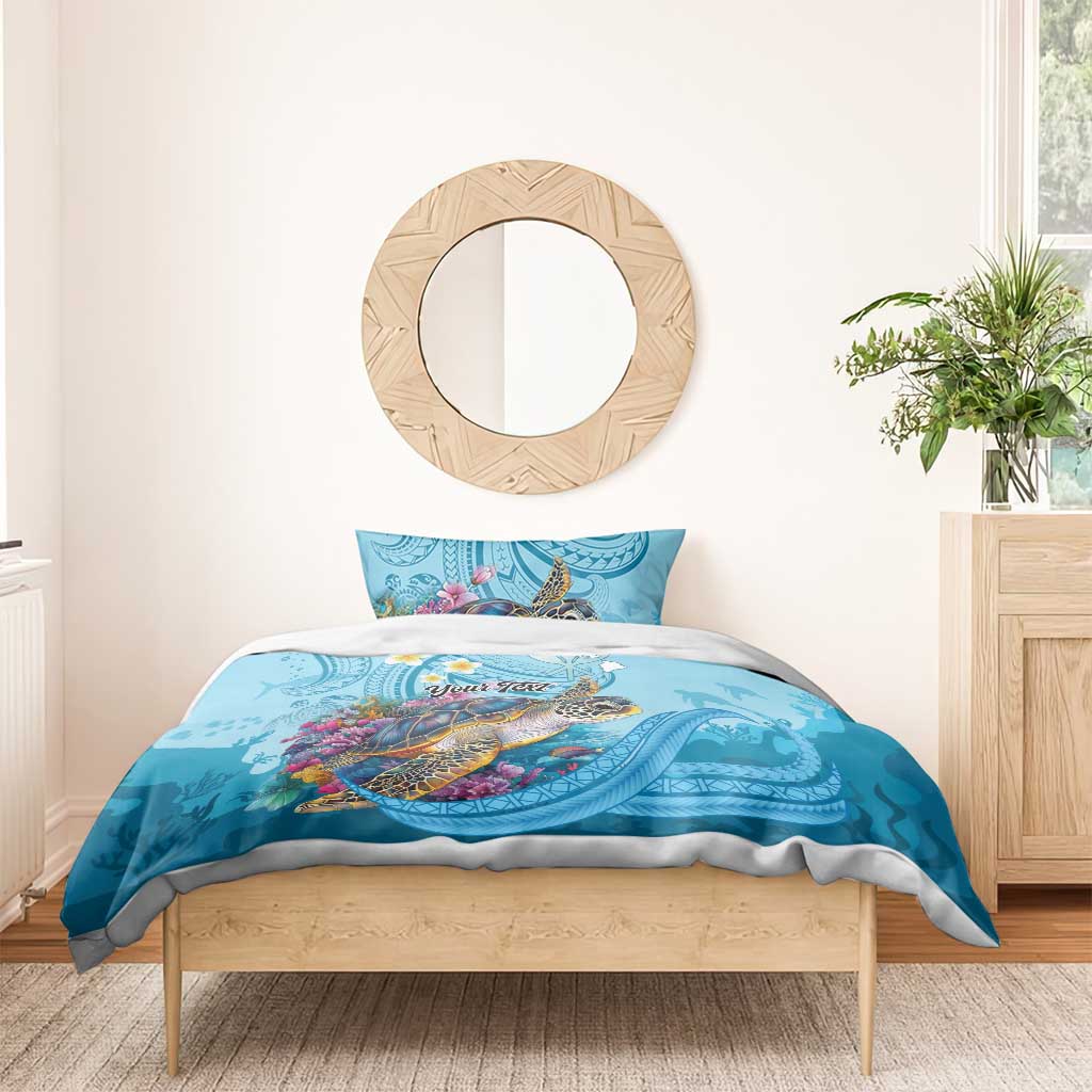 Personalized Hawaii Sea Turtle Bedding Set Hawaii Map Ocean Vibes LT01 - Polynesian Pride