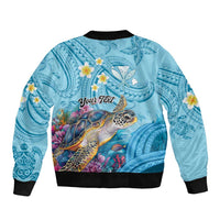 Personalized Hawaii Sea Turtle Bomber Jacket Hawaii Map Ocean Vibes LT01 - Polynesian Pride