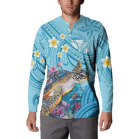 Personalized Hawaii Sea Turtle Button Sweatshirt Hawaii Map Ocean Vibes LT01 - Polynesian Pride