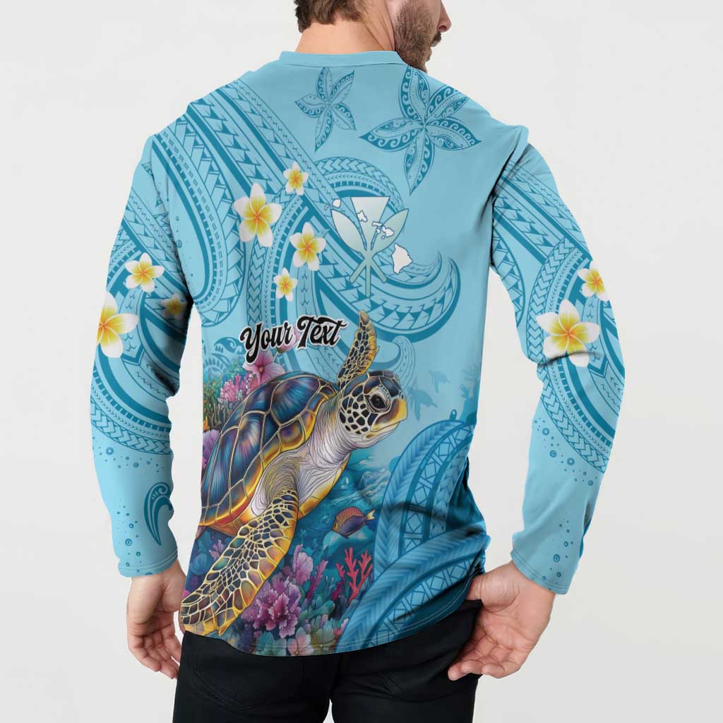 Personalized Hawaii Sea Turtle Button Sweatshirt Hawaii Map Ocean Vibes LT01 - Polynesian Pride