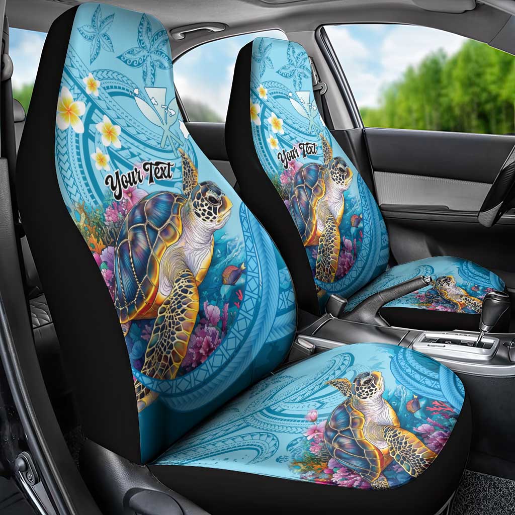 Personalized Hawaii Sea Turtle Car Seat Cover Hawaii Map Ocean Vibes LT01 - Polynesian Pride
