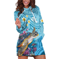 Personalized Hawaii Sea Turtle Hoodie Dress Hawaii Map Ocean Vibes LT01 Blue - Polynesian Pride