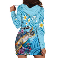 Personalized Hawaii Sea Turtle Hoodie Dress Hawaii Map Ocean Vibes LT01 - Polynesian Pride