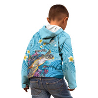 Personalized Hawaii Sea Turtle Kid Hoodie Hawaii Map Ocean Vibes LT01 - Polynesian Pride