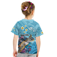Personalized Hawaii Sea Turtle Kid T Shirt Hawaii Map Ocean Vibes LT01 - Polynesian Pride