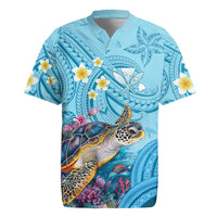 Personalized Hawaii Sea Turtle Rugby Jersey Hawaii Map Ocean Vibes LT01 Blue - Polynesian Pride