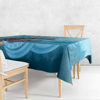 Personalized Hawaii Sea Turtle Tablecloth Hawaii Map Ocean Vibes LT01 - Polynesian Pride