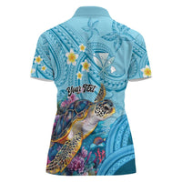 Personalized Hawaii Sea Turtle Women Polo Shirt Hawaii Map Ocean Vibes LT01 - Polynesian Pride