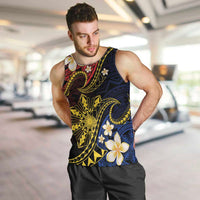 Philippines Spirit Tribal Sun Plumeria Men Tank Top Red And Blue Polynesian Pattern LT01 Black - Polynesian Pride