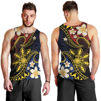 Philippines Spirit Tribal Sun Plumeria Men Tank Top Red And Blue Polynesian Pattern LT01 - Polynesian Pride