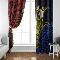 Philippines Spirit Tribal Sun Plumeria Window Curtain Red And Blue Polynesian Pattern LT01 - Polynesian Pride