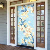 Hawaii Hibiscus Plumeria Blue Door Cover Polynesian Pattern LT01 - Polynesian Pride