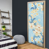 Hawaii Hibiscus Plumeria Blue Door Cover Polynesian Pattern LT01 - Polynesian Pride