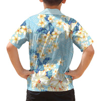 Hawaii Hibiscus Plumeria Blue Hawaiian Shirt Polynesian Pattern LT01 - Polynesian Pride