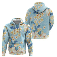 Hawaii Hibiscus Plumeria Blue Hoodie Polynesian Pattern LT01 - Polynesian Pride