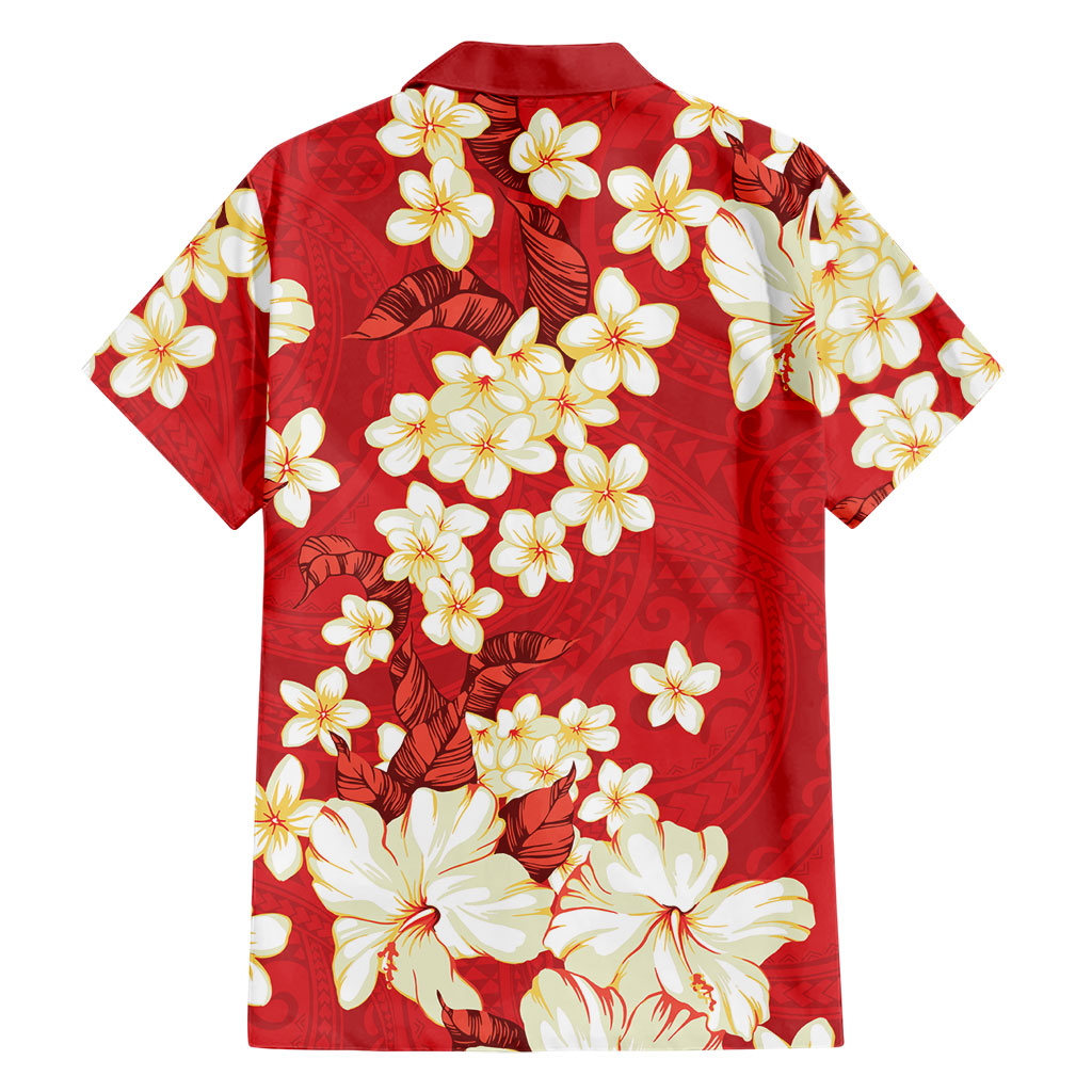 Hawaii Hibiscus Plumeria Red Hawaiian Shirt Polynesian Pattern LT01 - Polynesian Pride