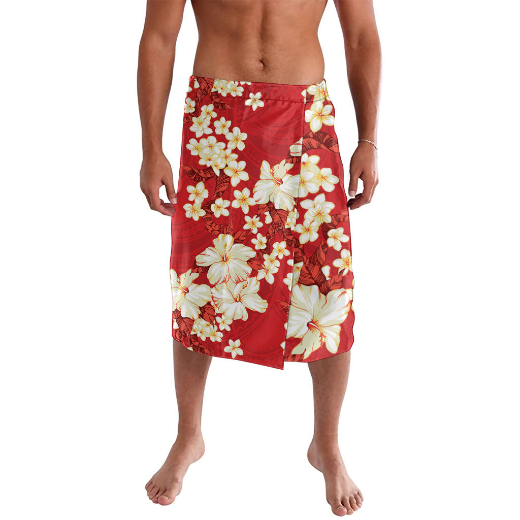 Hawaii Hibiscus Plumeria Red Lavalava Polynesian Pattern LT01 Red - Polynesian Pride