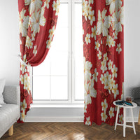 Hawaii Hibiscus Plumeria Red Window Curtain Polynesian Pattern LT01 - Polynesian Pride