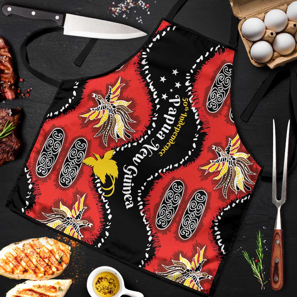 Papua New Guinea 50th Independence Apron PNG Batik Pattern LT01 Red - Polynesian Pride