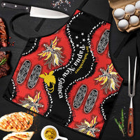 Papua New Guinea 50th Independence Apron PNG Batik Pattern LT01 Red - Polynesian Pride