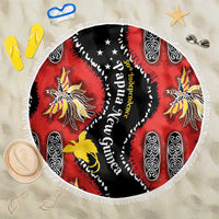 Papua New Guinea 50th Independence Beach Blanket PNG Batik Pattern LT01 One Size 150cm Red - Polynesian Pride