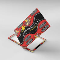 Papua New Guinea 50th Independence Canvas Wall Art PNG Batik Pattern LT01 With Frame Red - Polynesian Pride