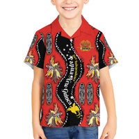 Papua New Guinea 50th Independence Kid Hawaiian Shirt PNG Batik Pattern LT01 Kid Red - Polynesian Pride