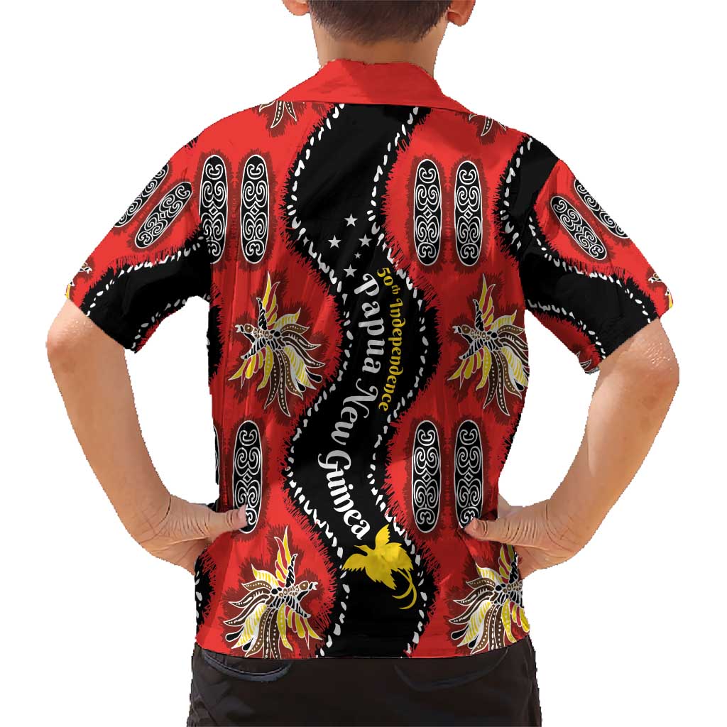 Papua New Guinea 50th Independence Kid Hawaiian Shirt PNG Batik Pattern LT01 - Polynesian Pride