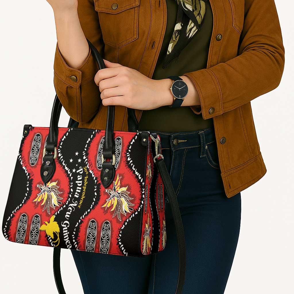 Papua New Guinea 50th Independence Leather Bag PNG Batik Pattern LT01 - Polynesian Pride