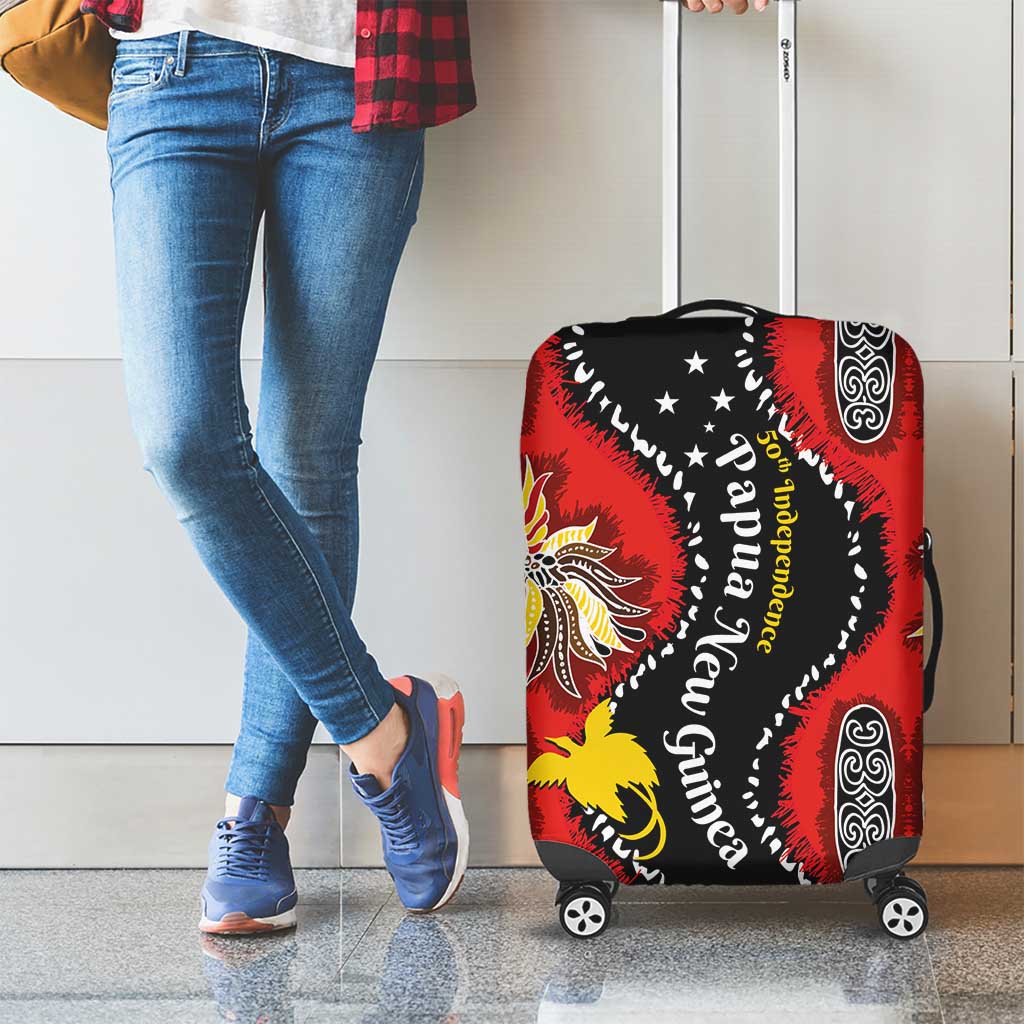 Papua New Guinea 50th Independence Luggage Cover PNG Batik Pattern LT01 - Polynesian Pride
