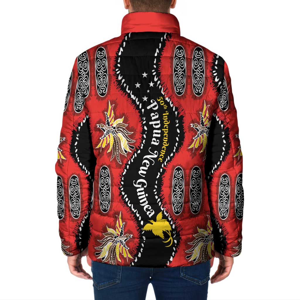 Papua New Guinea 50th Independence Padded Jacket PNG Batik Pattern LT01 - Polynesian Pride