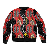 Papua New Guinea 50th Independence Sleeve Zip Bomber Jacket PNG Batik Pattern LT01 - Polynesian Pride