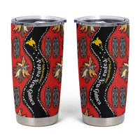 Papua New Guinea 50th Independence Tumbler Cup PNG Batik Pattern LT01 Red - Polynesian Pride