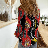 Papua New Guinea 50th Independence Women Casual Shirt PNG Batik Pattern LT01 - Polynesian Pride