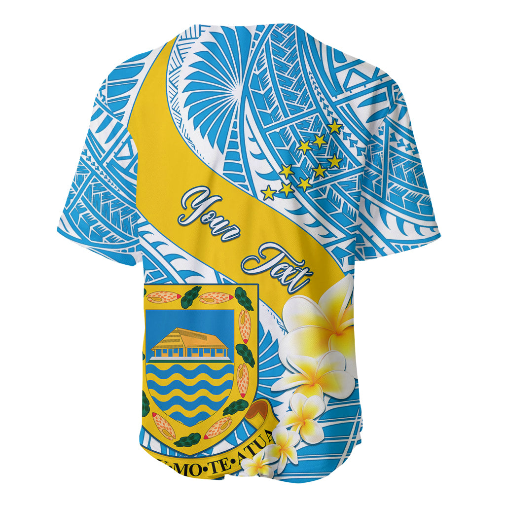 Personalised Tuvalu Independence Day Baseball Jersey Plumeria 45th Anniversary LT01 - Polynesian Pride