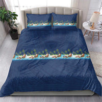Hawaii Santa Riding Sea Turtle Bedding Set Mele Kalikimaka Polynesian Pattern LT01 - Polynesian Pride