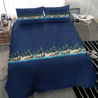 Hawaii Santa Riding Sea Turtle Bedding Set Mele Kalikimaka Polynesian Pattern LT01 - Polynesian Pride