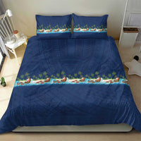Hawaii Santa Riding Sea Turtle Bedding Set Mele Kalikimaka Polynesian Pattern LT01 - Polynesian Pride