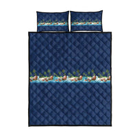 Hawaii Santa Riding Sea Turtle Quilt Bed Set Mele Kalikimaka Polynesian Pattern LT01 - Polynesian Pride