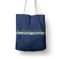 Hawaii Santa Riding Sea Turtle Tote Bag Mele Kalikimaka Polynesian Pattern LT01 - Polynesian Pride
