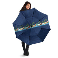 Hawaii Santa Riding Sea Turtle Umbrella Mele Kalikimaka Polynesian Pattern LT01 - Polynesian Pride