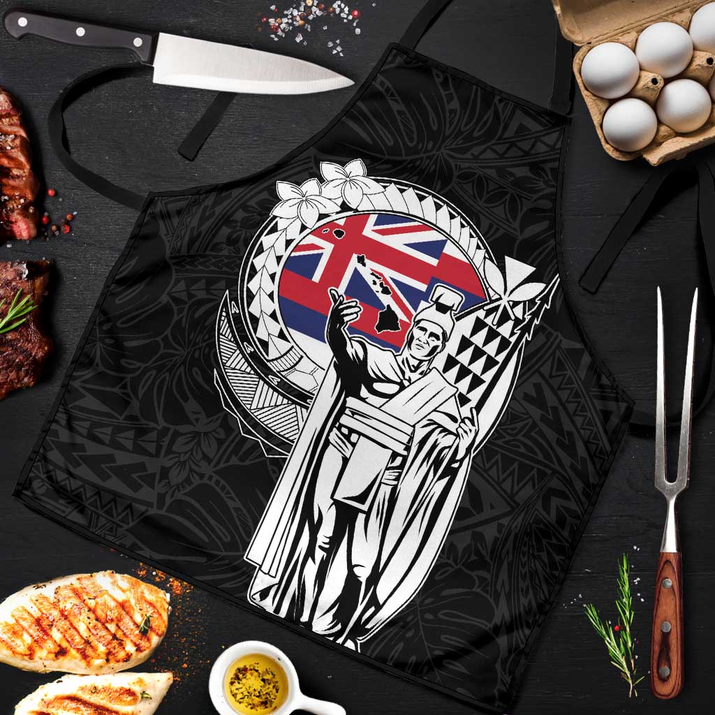 Hawaii King Kamehameha Apron Flag Polynesian Pattern LT01 Black - Polynesian Pride