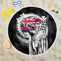 Hawaii King Kamehameha Beach Blanket Flag Polynesian Pattern LT01 One Size 150cm Black - Polynesian Pride