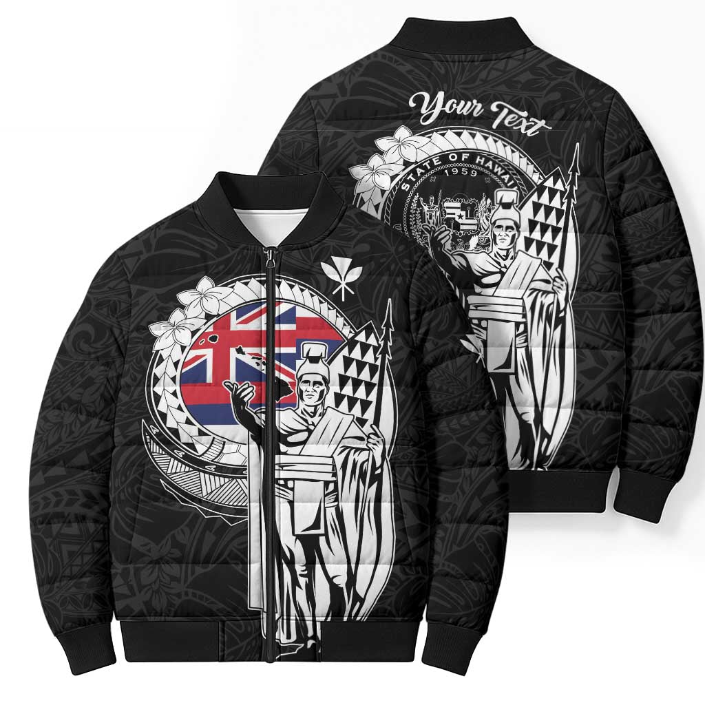 Personalized Hawaii King Kamehameha Bomber Puffer Jacket Flag Polynesian Pattern LT01 - Polynesian Pride