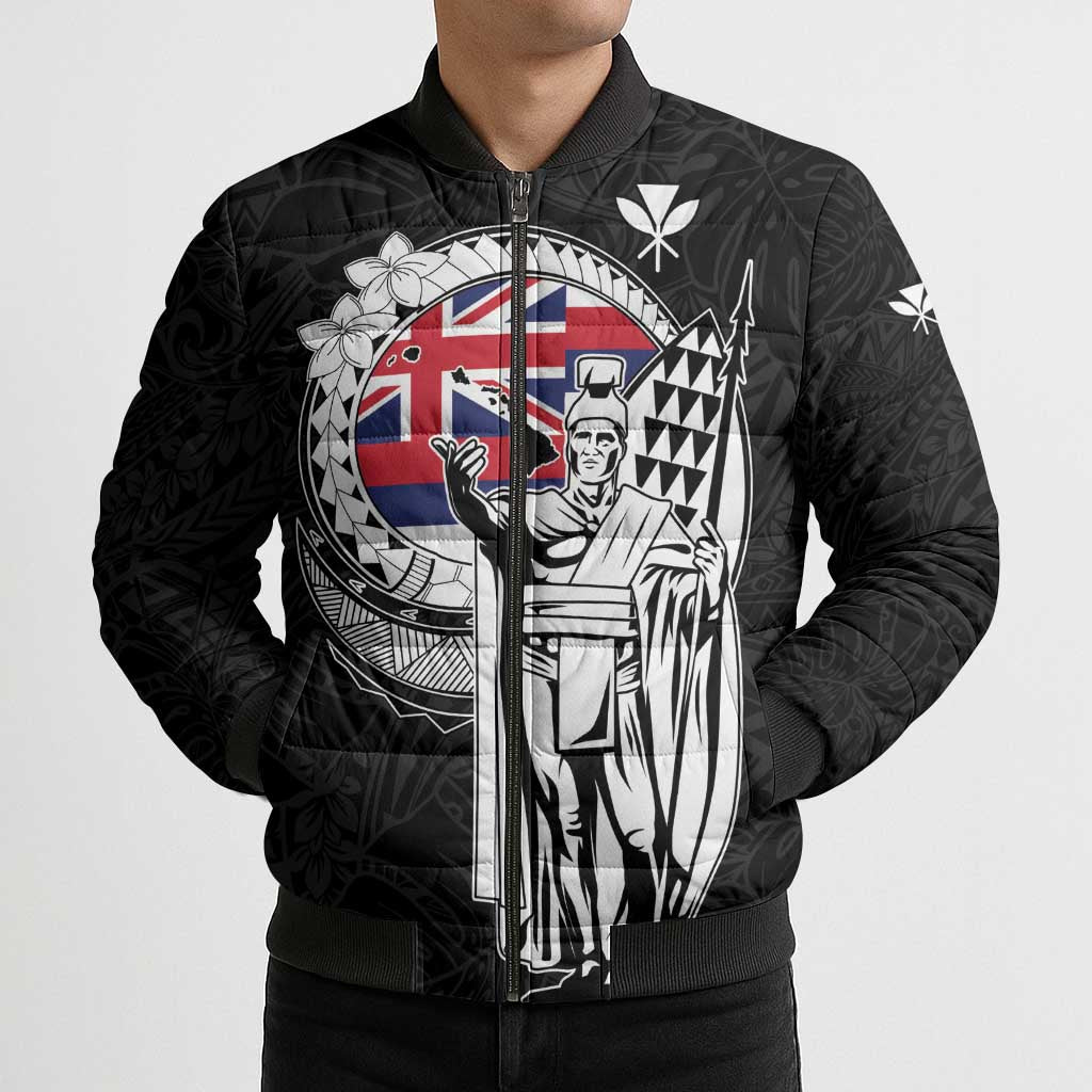 Personalized Hawaii King Kamehameha Bomber Puffer Jacket Flag Polynesian Pattern LT01 - Polynesian Pride