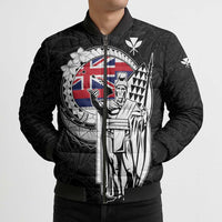 Personalized Hawaii King Kamehameha Bomber Puffer Jacket Flag Polynesian Pattern LT01 - Polynesian Pride