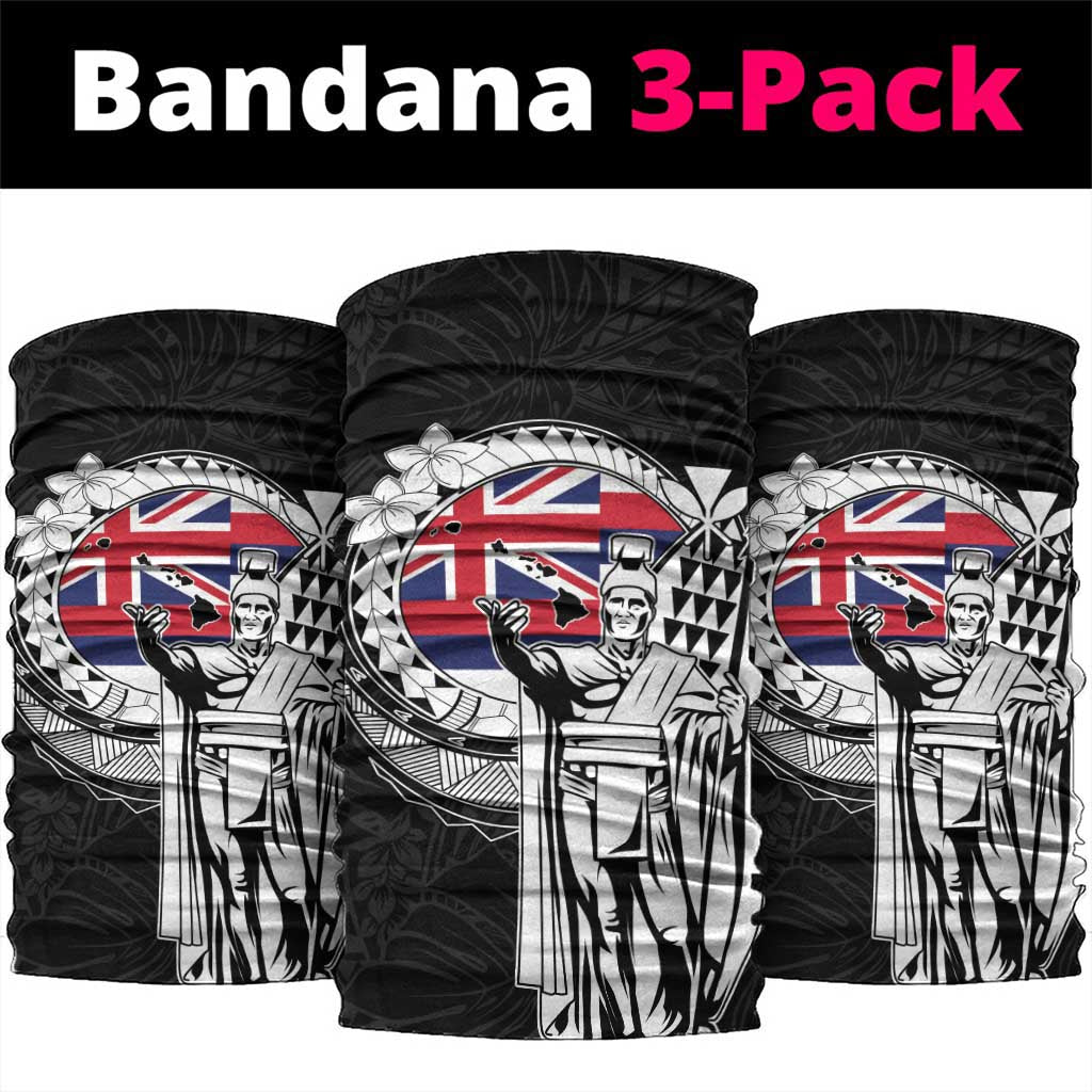 Hawaii King Kamehameha Neck Gaiter Flag Polynesian Pattern LT01 package One Size: 25*50cm Black - Polynesian Pride